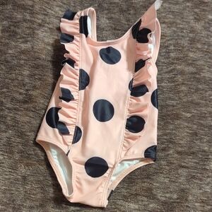 Tucker + Tate Pink and Black Kids Swim One Piece